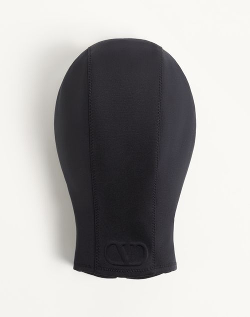 Valentino Garavani - Vlogo Signature Jersey Hood With Zip - Black - Man - Hats And Gloves